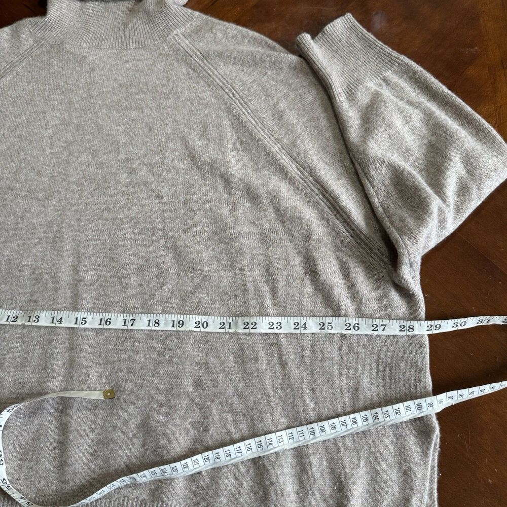 360 Cashmere Women Pullover Turtleneck 100% Cashmere Sweater Light Brown Sz L - Picture 11 of 13